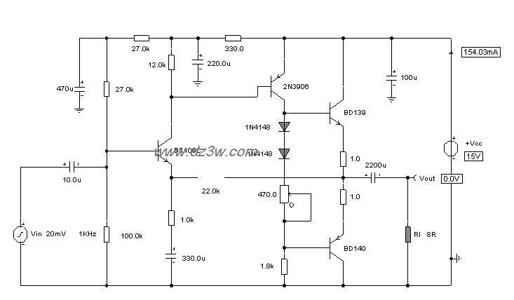 2W 音频放大器电路图