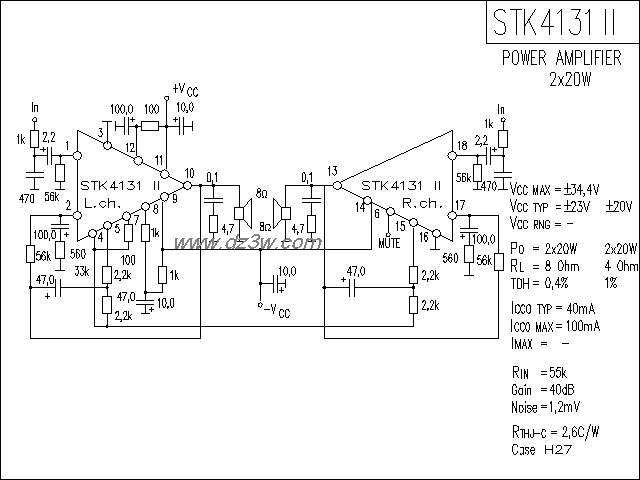STK4131-2功放电路电路图