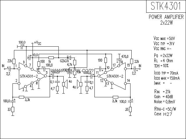 STK4301功放电路电路图
