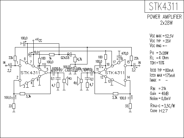 STK4311功放电路电路图