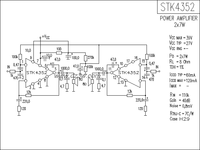 STK4352功放电路电路图