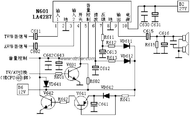 LA4287伴音电路电路图