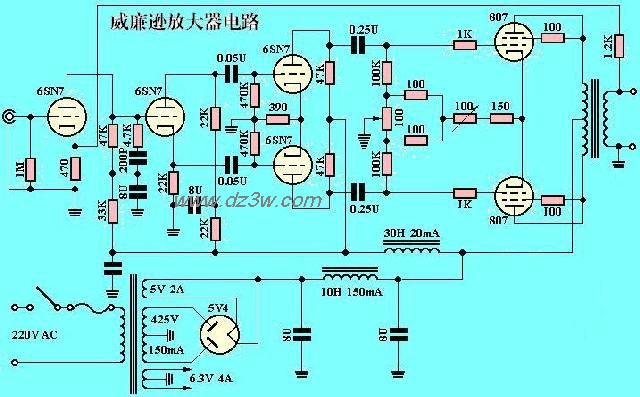 威廉逊电子管放大器电路电路图
