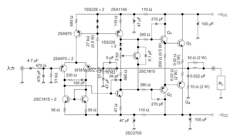 分立元件功放（2）电路图