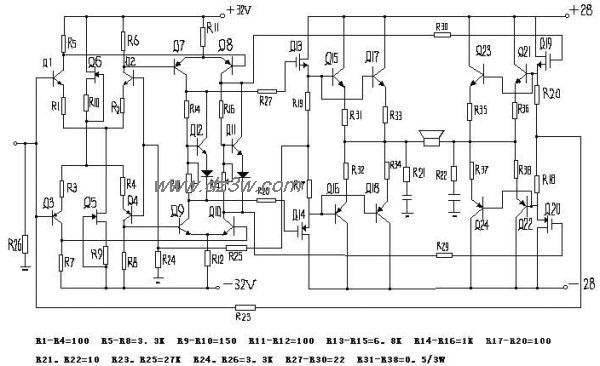 甲类功放电路电路图