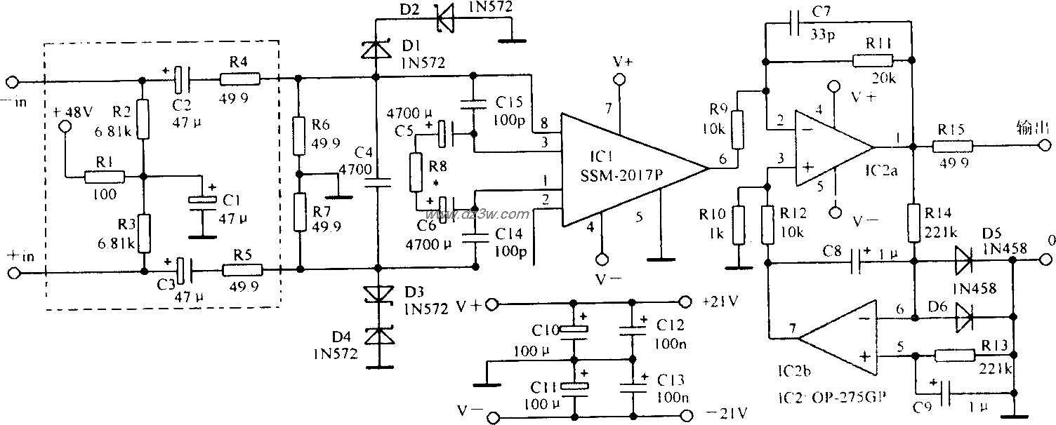 高保真前置放大电路电路图