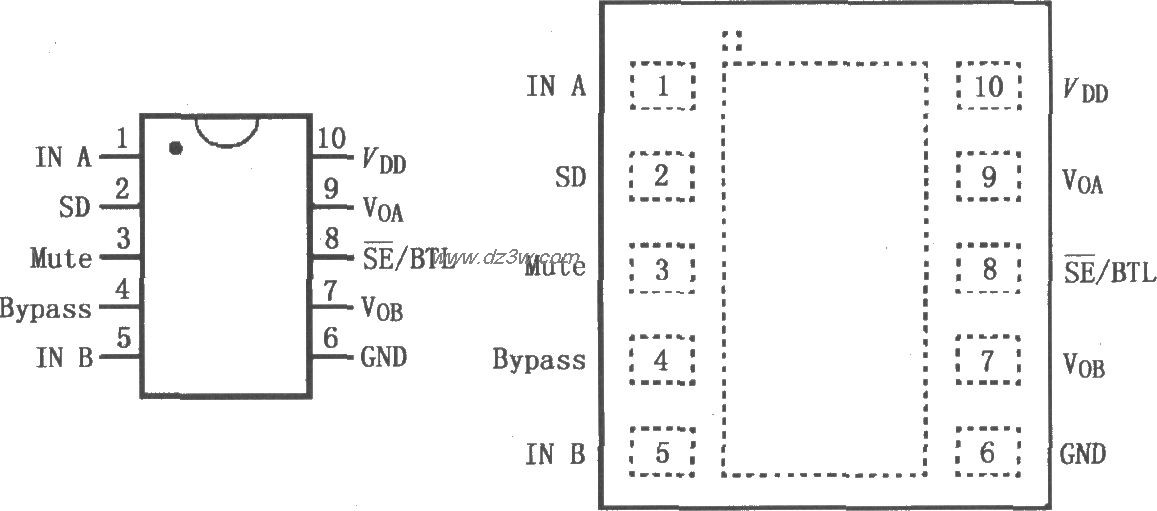 LM4916单声道立体声耳机电路图