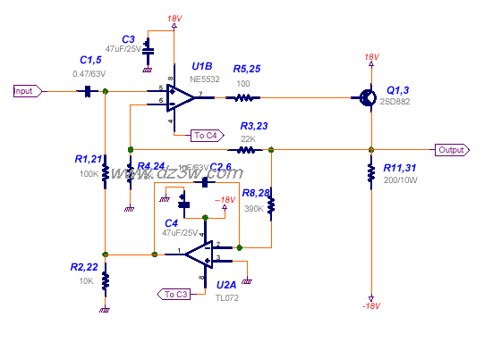 LC-KING 耳机放大电路电路图