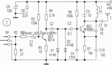 调频型无线耳机电路电路图