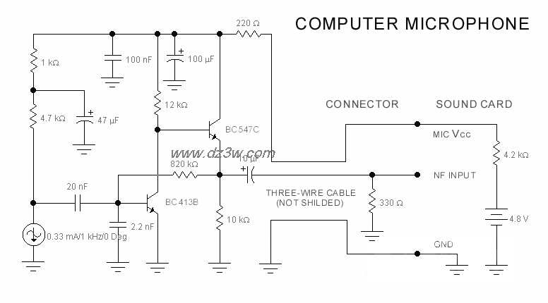 计算机麦克风电路图电路图