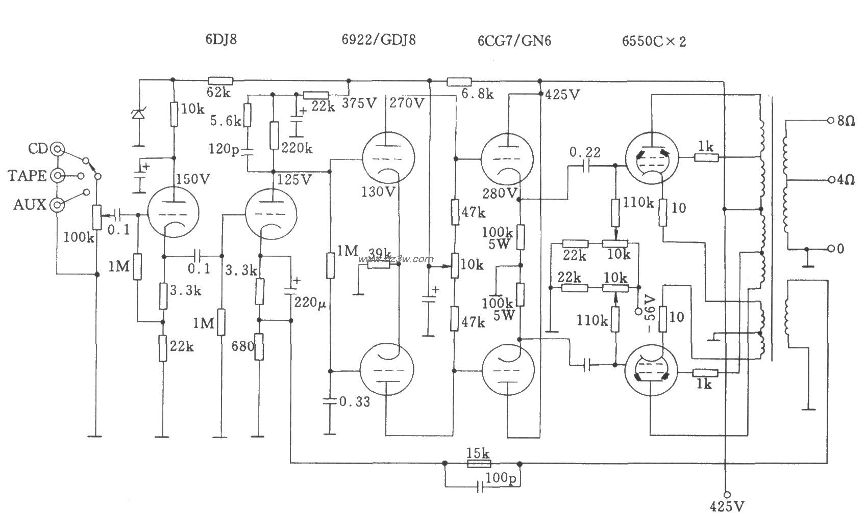 电子管斯巴克765A（SPAR电路图