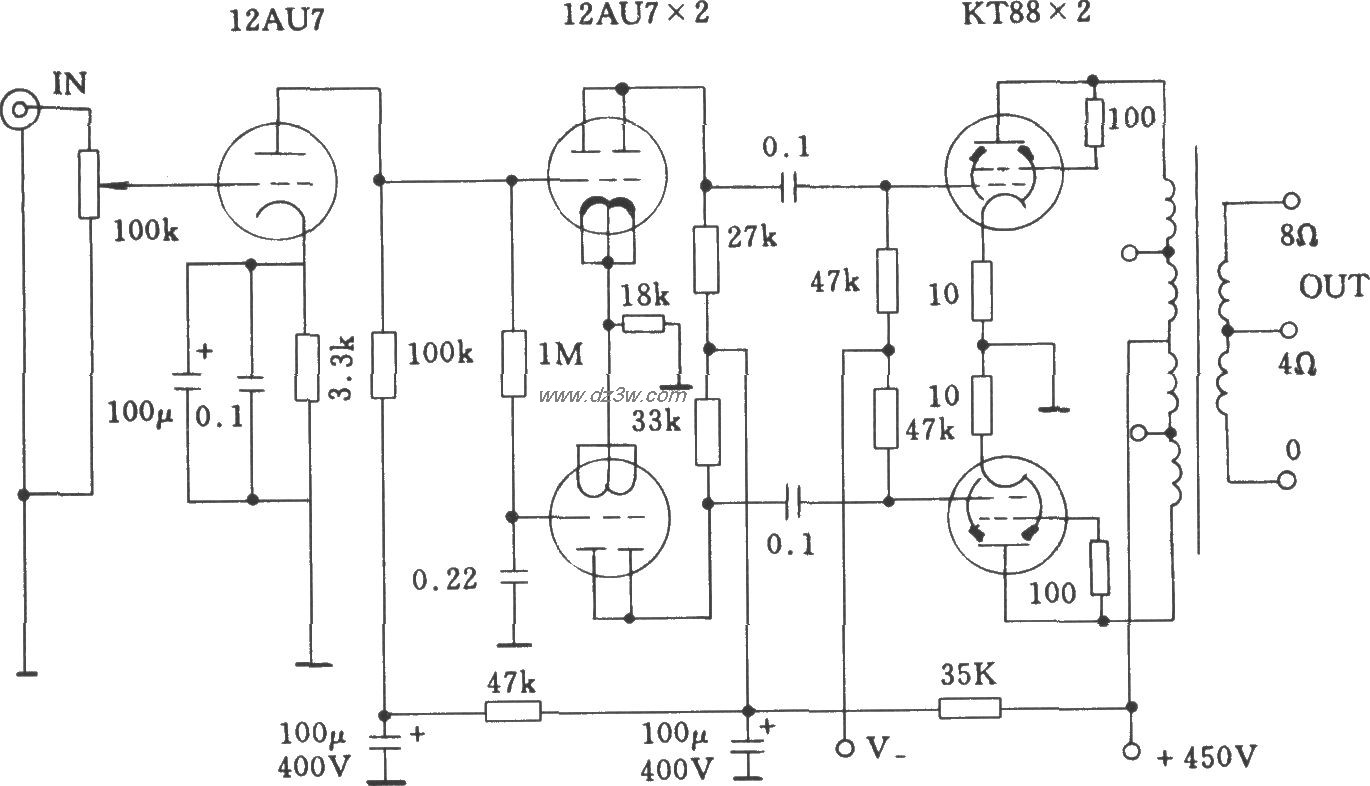 电子管金牛VAA 70功放电电路图