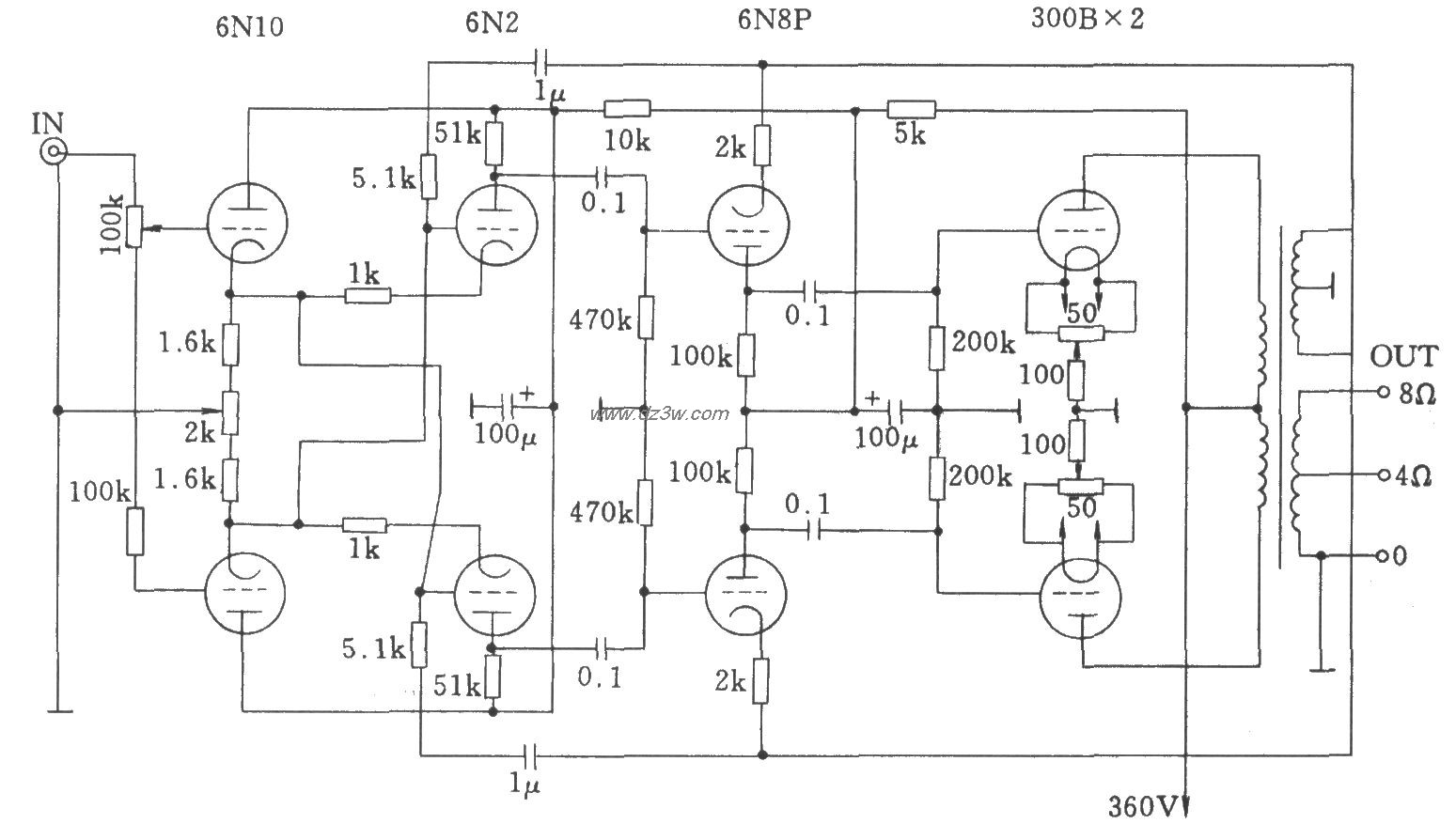 电子管柴尔（ZELL）功放电路图