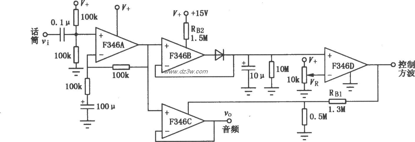 采用四程控集成运放F346电路图