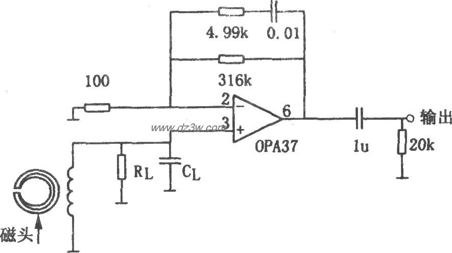 NAB磁头前置放大电路电路图