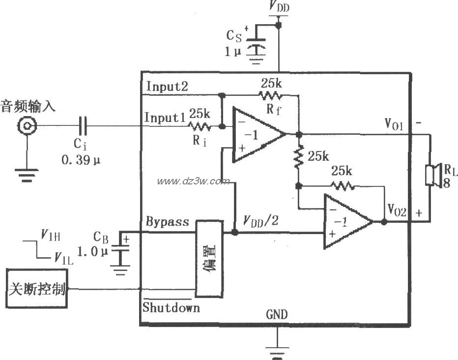 LM4820-6的音频功率放大电路图