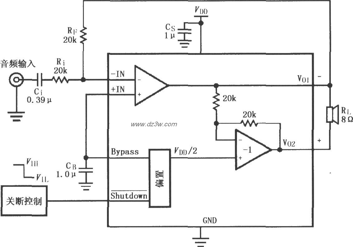 LM4903／4905音频功率放电路图