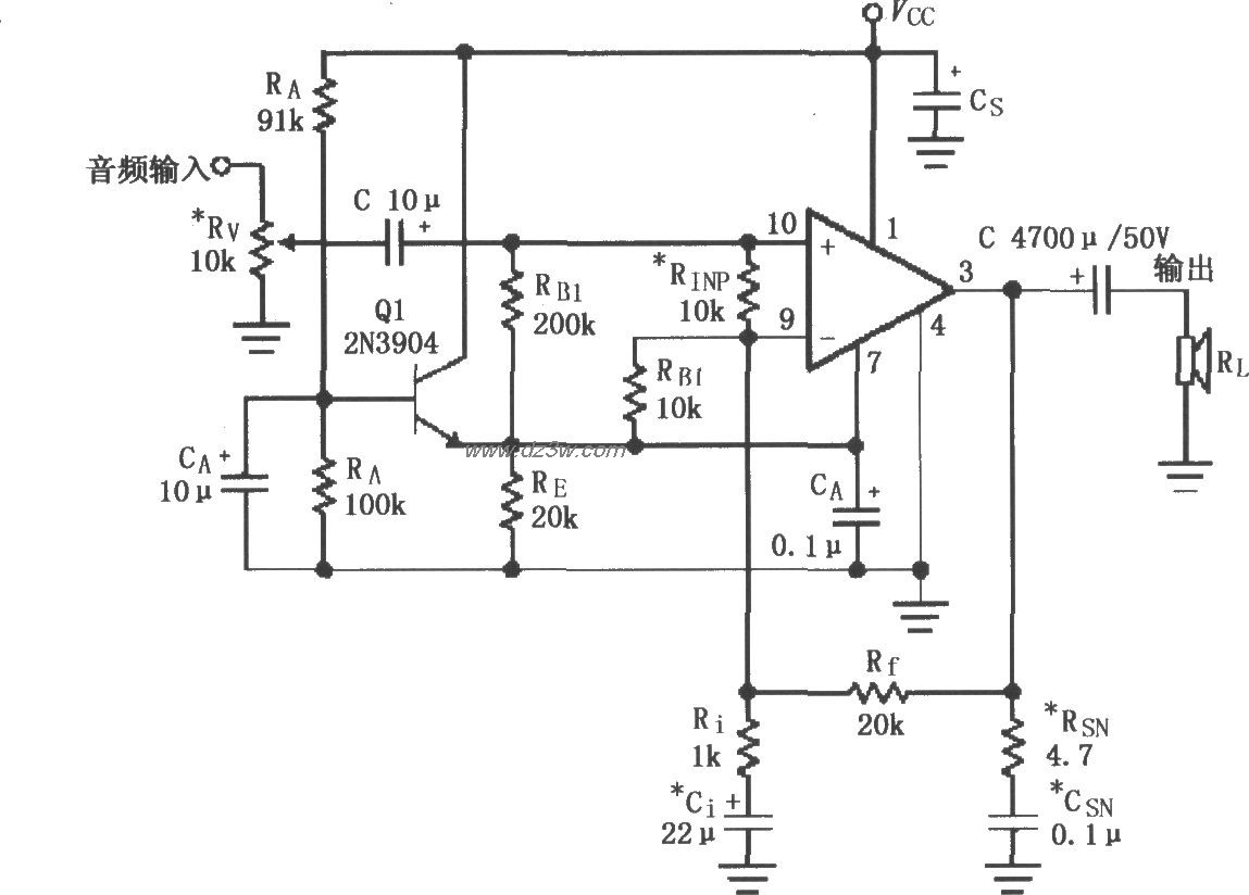 LM4700／4701的单电源供电路图