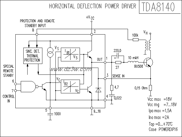 TDA8140功放电路电路图