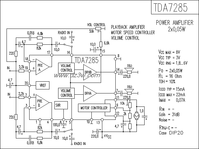 TDA7285功放电路电路图