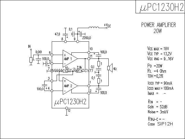 uPC1230H2功放电路电路图