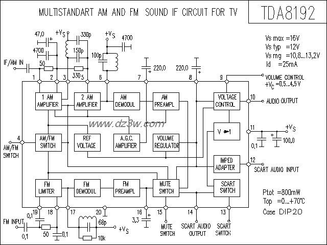 TDA8192功放电路电路图