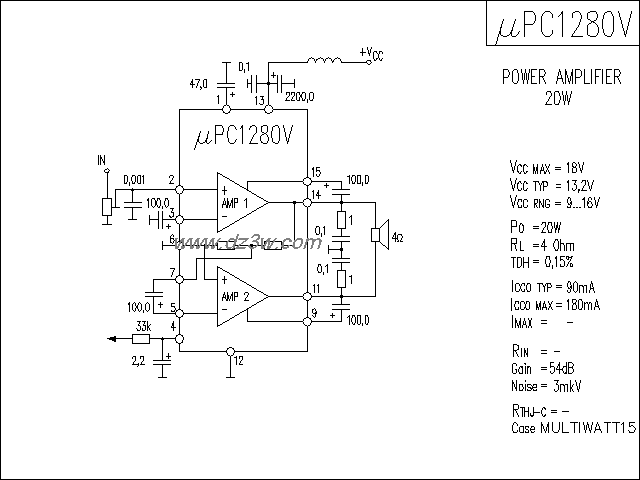 uPC1280V功放电路电路图
