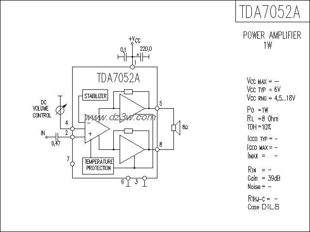 TDA7052A功放电路电路图
