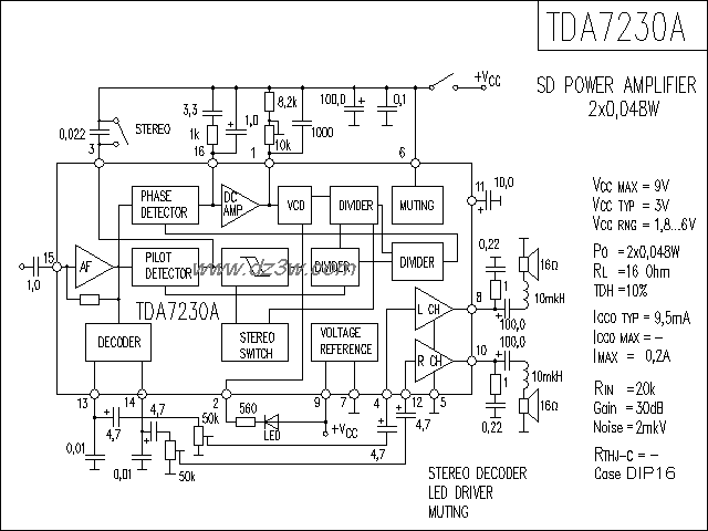 TDA7230A功放电路电路图