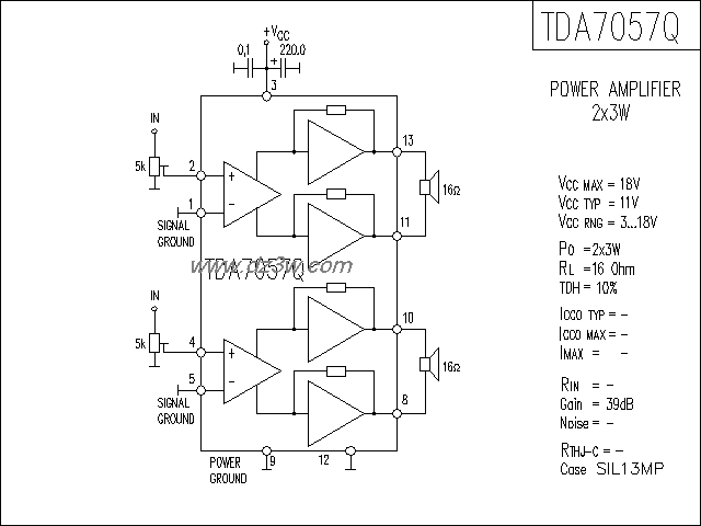 TDA7057Q功放电路电路图
