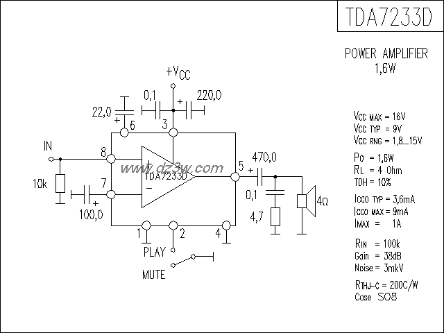 TDA7233D功放电路电路图