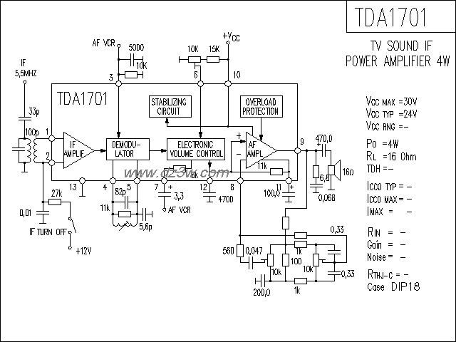 TDA1701功放电路电路图