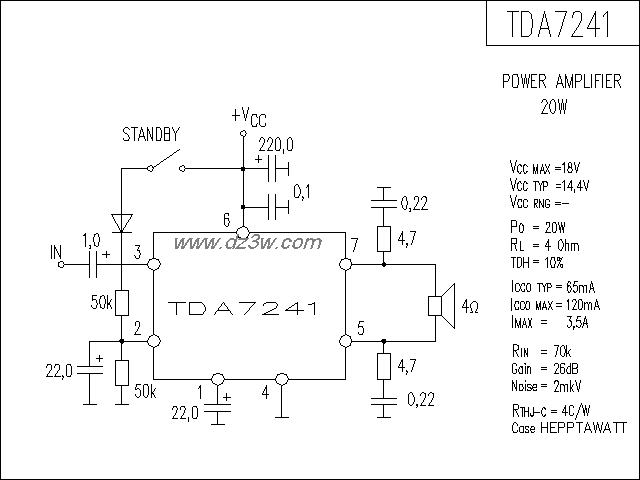 TDA7241功放电路电路图