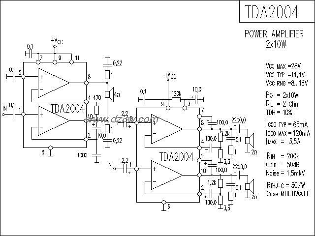 TDA2004功放电路电路图