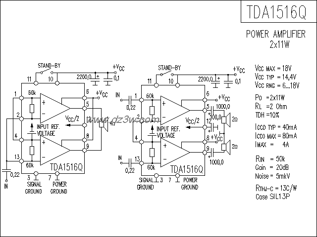 TDA1516Q功放电路电路图