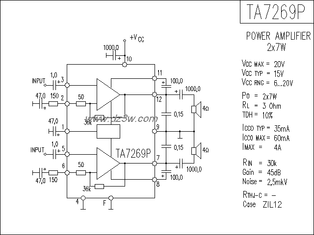 TA7269P功放电路电路图