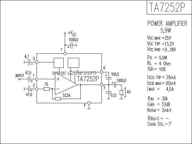 TA7252P功放电路电路图