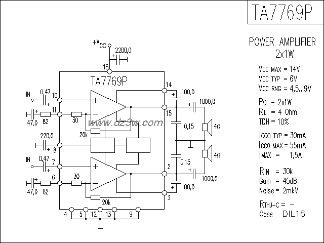TA7769P功放电路电路图
