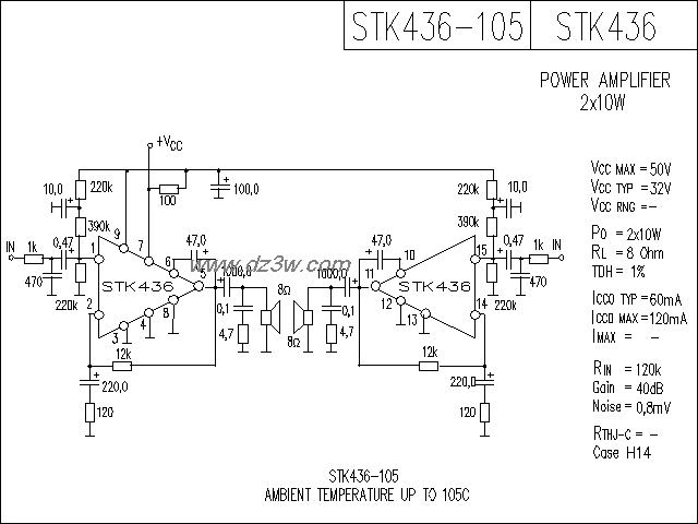 STK436功放电路电路图