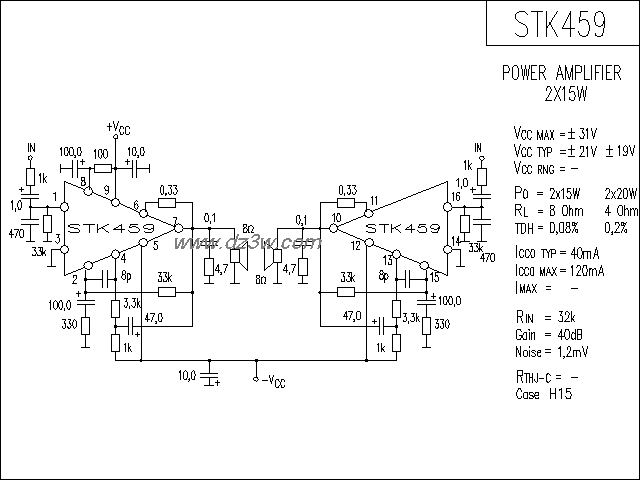 STK459功放电路电路图