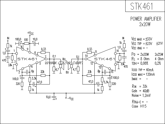 STK461功放电路电路图