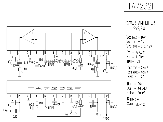 TA7232P功放电路电路图