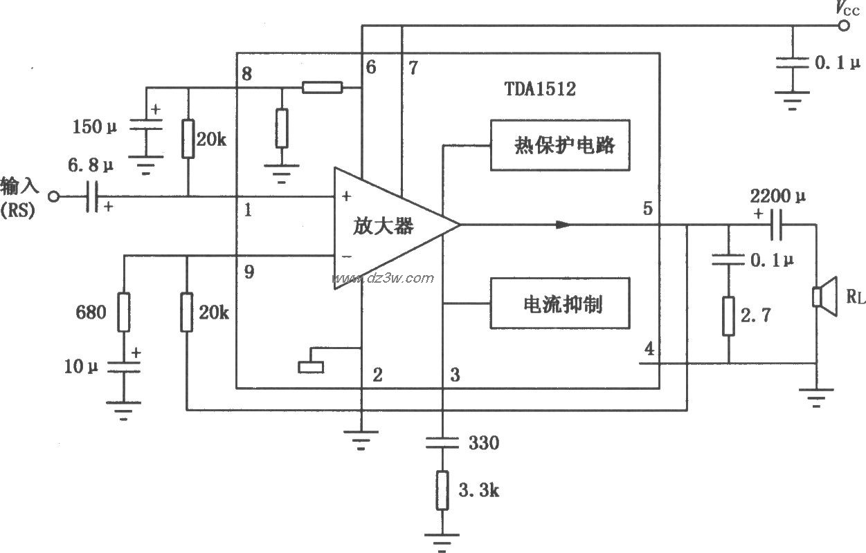 TDA1512/1512Q 20WHi-Fi电路图