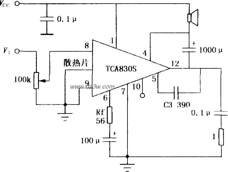 TCA830S 4.2W音频功率放电路图