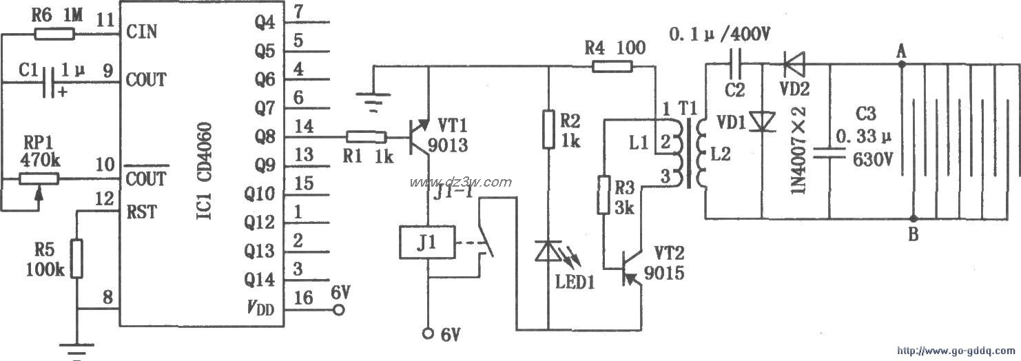 灭蟑螂器电路图电路图