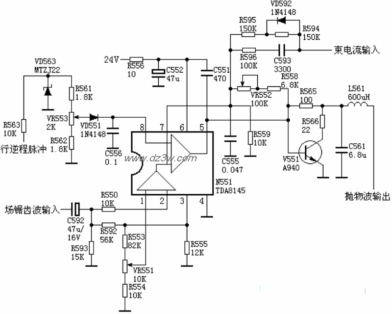 TDA8145枕校电路电路图