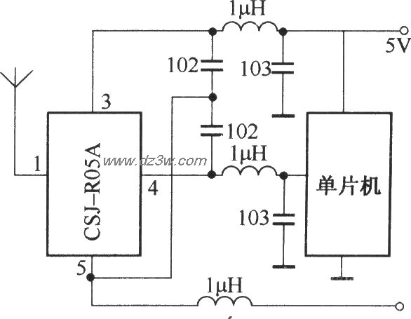 CSJ-R05A与单片机配合的电路图
