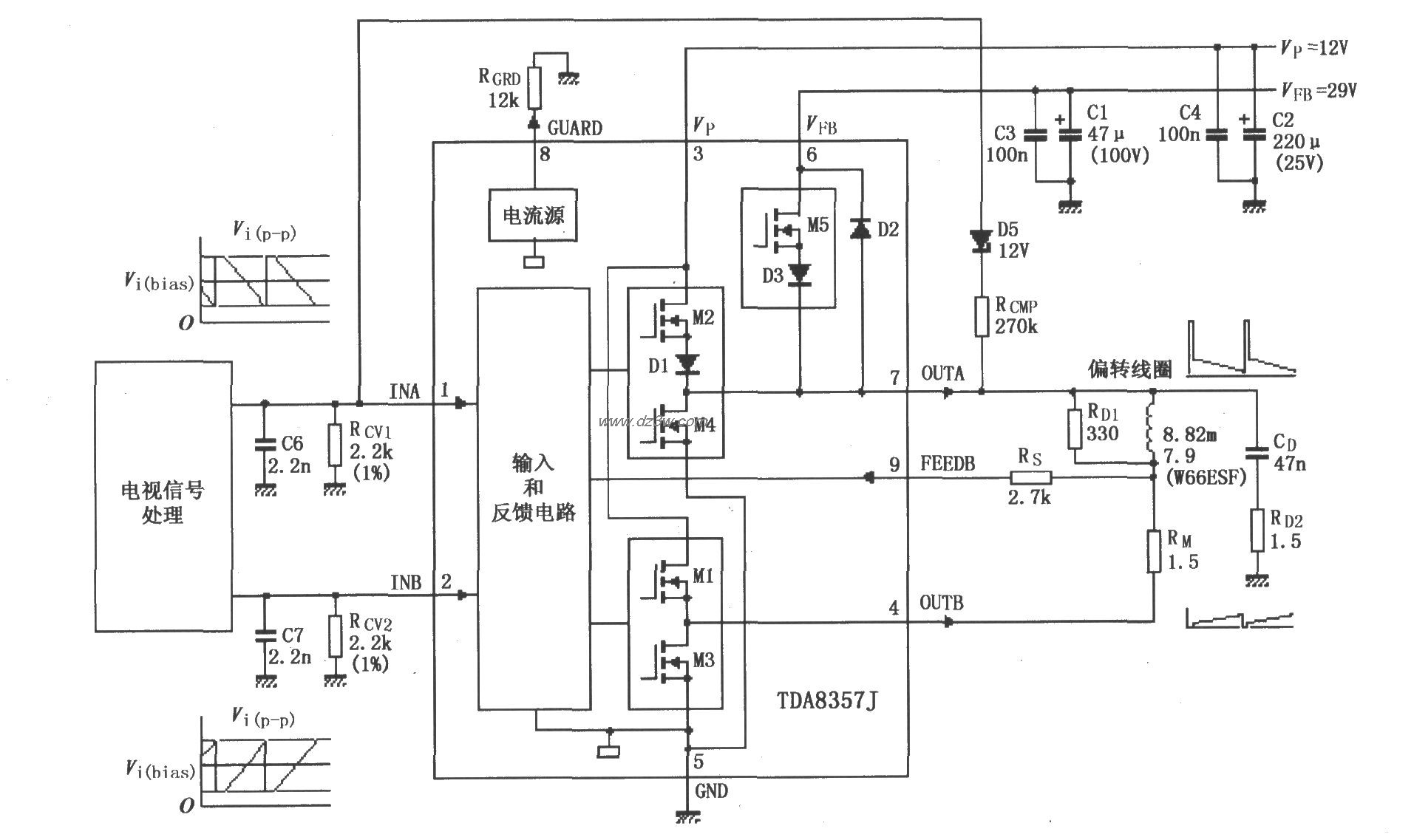 TDA8357J／8359J应用电路电路图