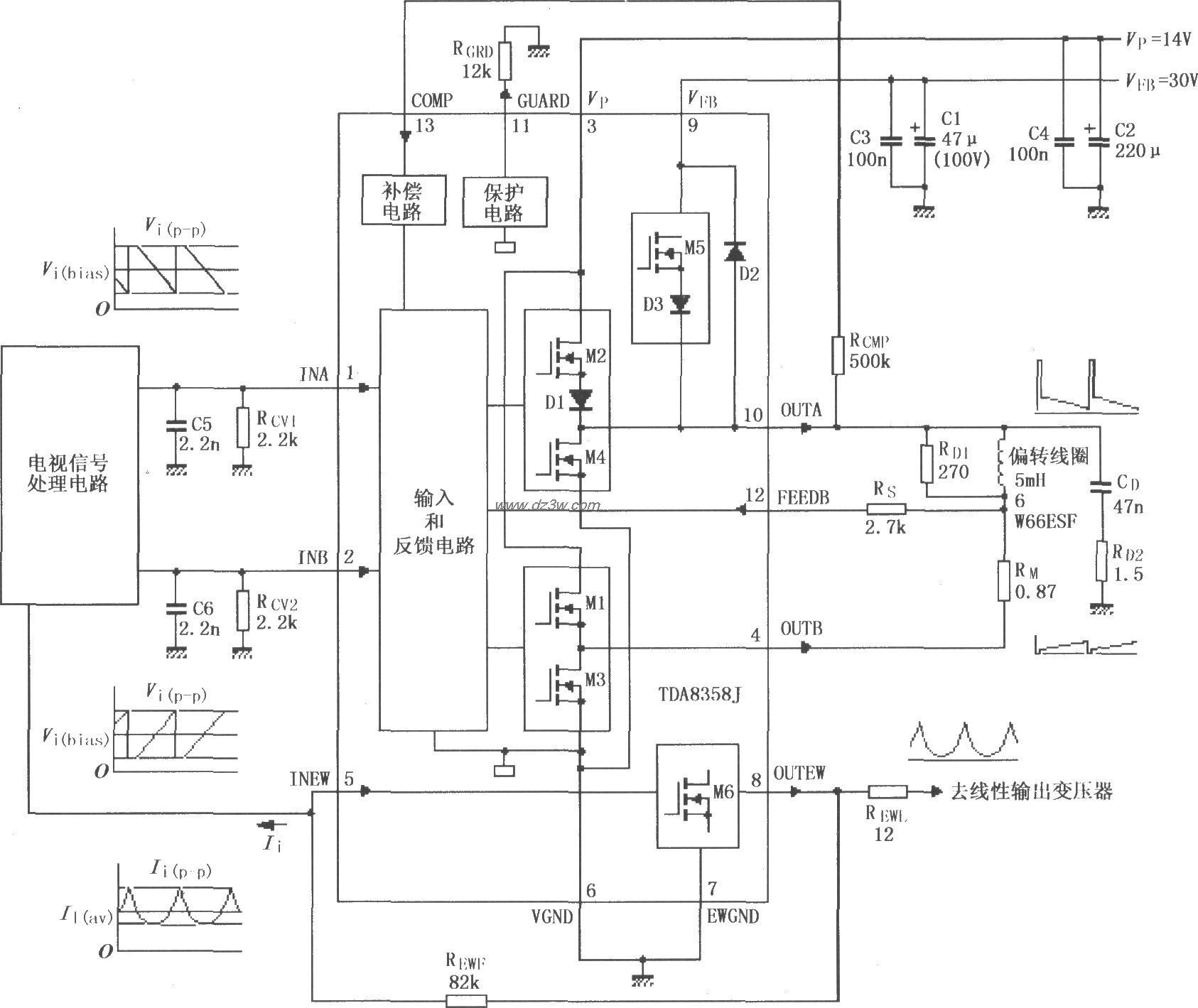 TDA8358J的应用电路电路图