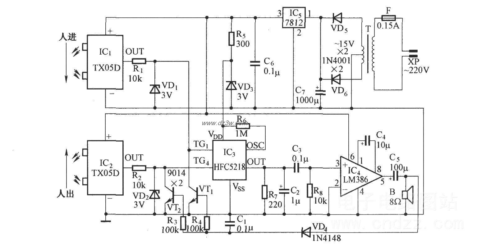电子迎宾礼仪小姐电路电路图
